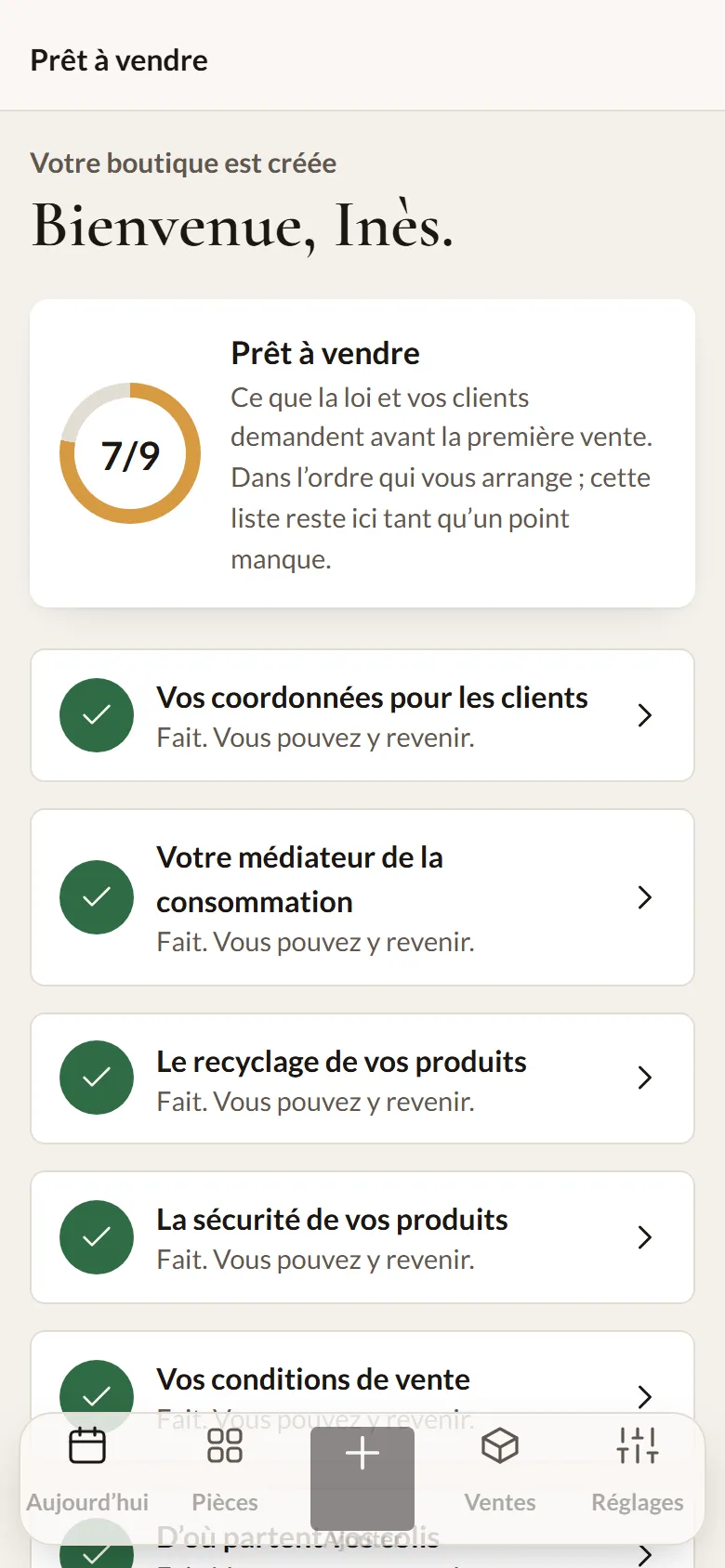 Espace artisan, prêt à vendre